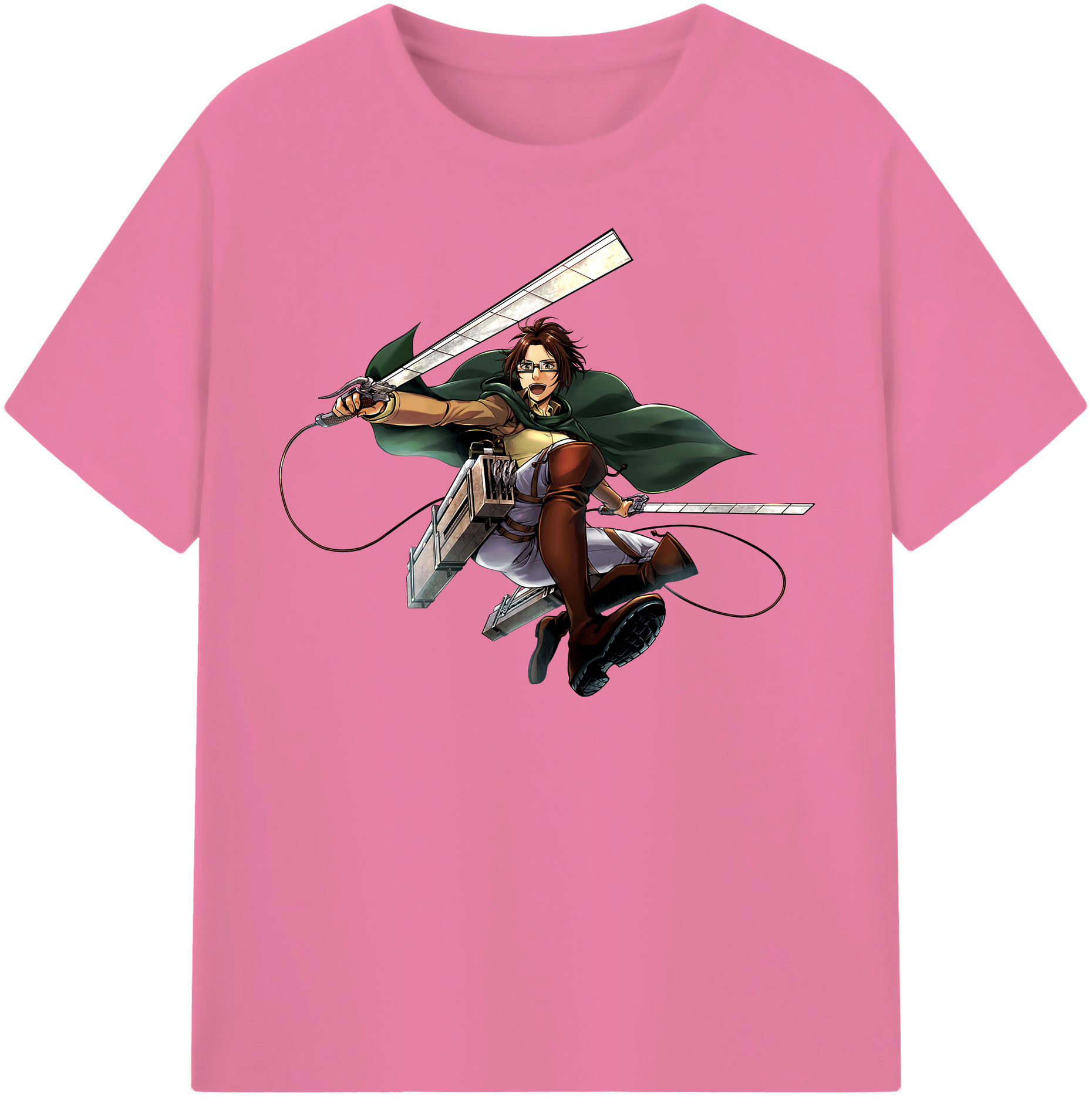 （画像用） 進撃の巨人 ハンジ·ゾエ Attack on Titan Hanji Zoe 綿100％半袖Tシャツ（フロントプリント）